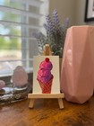 Strawberry Ice Cream Painting ACEO Original Gouache Dessert Gift Food Art Decor — photo 7
