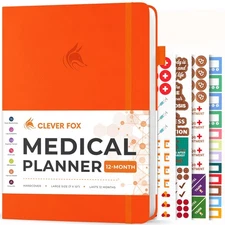 Clever Fox Large Medical Planner 12-Month – Medical Notebook, Health Diary, W...