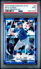 2019 Pete Alonso Donruss Optic Blue Cracked Ice SP /7 Rookie PSA 9 Mets Rookie