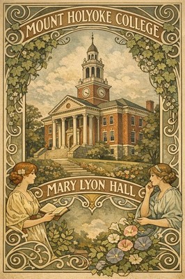   Mount Holyoke College Poster - Mary Lyon Hall  ️ 18x24  - Premium Art Print