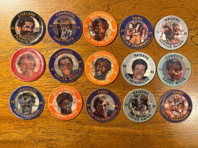 1983 Slurpee NFL Coins - Complete Set of 15 Coins - Montana, Allen RC - Nice!!!
