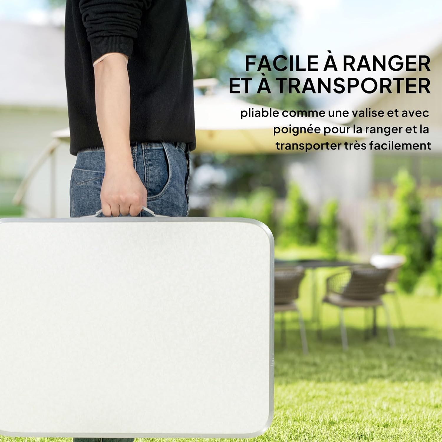 Table de camping pliante hauteur réglable pour résoudre le manque d'espace - 4