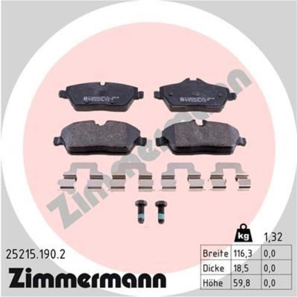 Zimmermann BremsbeläGe Bremsbelegsatz Hinten FüR Mercedes-Benz M-Klasse GLE-image