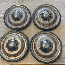 Murray Pedal Car Wheel 7 1/4 Rims Tires with Caps Grey with Red Pin Stripes Nice