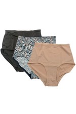 Rhonda Shear Smoothing Brief Multi Zebra/Black/Dusty Pink- Set of 3