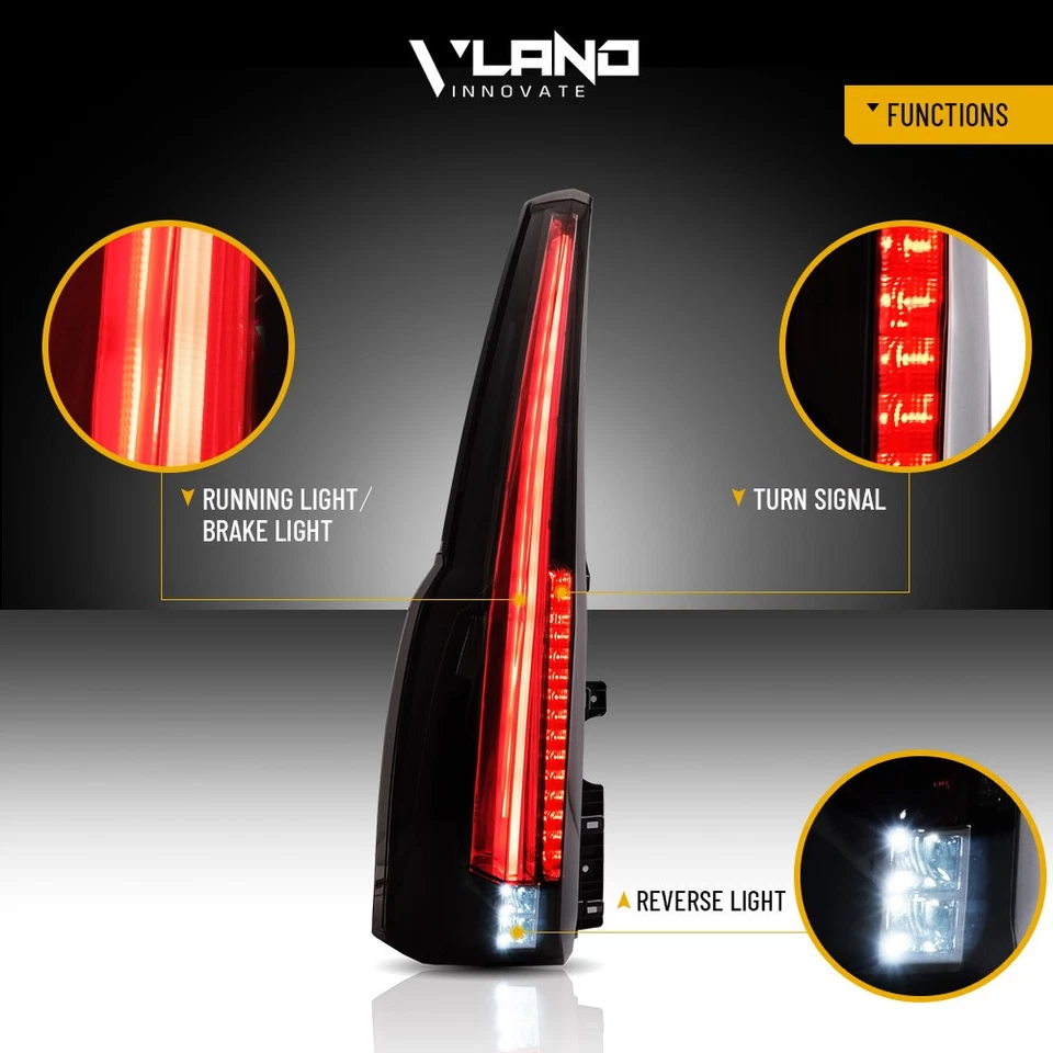 Smoked VLAND Pair FULL LED Tail Lights For Chevrolet Suburban Tahoe 2015-2020 US - Image 2 of 4