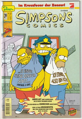 ✪ SIMPSONS COMICS #39, Dino Comics/Bongo Comics 2000 COMICHEFT NEUW TOP Z0-1 - Bild 1 von 3