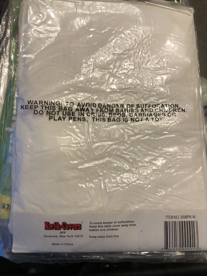 Kwik-Covers 3096Pk-W Fits 8ft.x 30” White- Pack Of 5 New Unopened Banquet /picn - Image 2 of 3