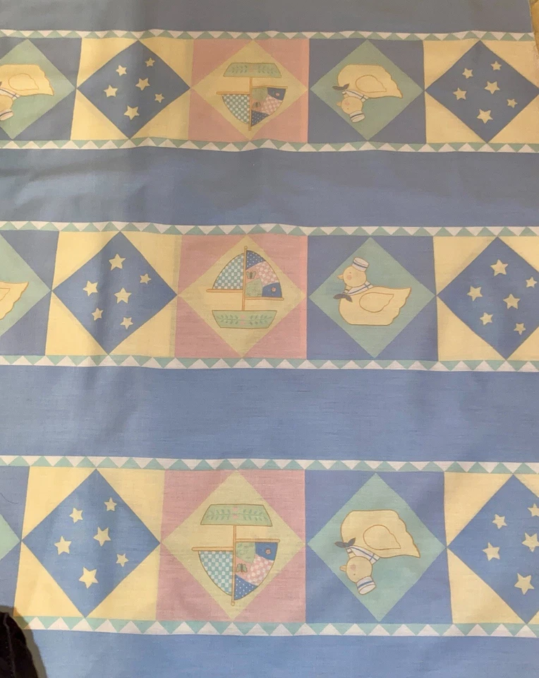 Vintage Baby Nursery ,Stars Duck Cotton Fabric Pastel Colors - 2 Yards x 45” W - Image 2 of 2