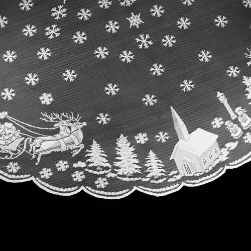 Christmas Tablecloth White Snow Vintage Lace Dining Table Cover Wedding Decor - Picture 14 of 30