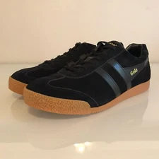 NOS NIB Gola Harrier *Black Suede* Heritage Classic  US 11 / UK 10 CMA192