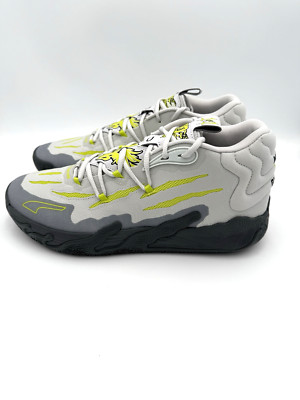 Puma MB.03 Melo Basketball Shoes Chino Hills Grey Lime
