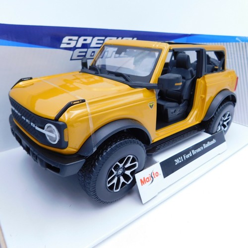 2021 Ford Bronco Badlands Orange Die Cast 1/18 Maisto Special Edition 31457 - Picture 1 of 8