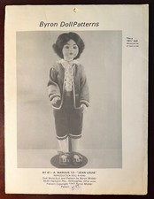 VTG 1984 Byron Doll Clothing Patterns BY-41 A Marque 12 JEAN LOUIS 18.5"