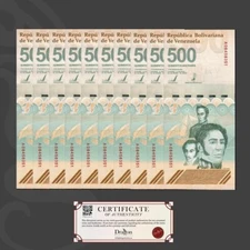 VENEZUELA 500 DIGITALES qty 10 PCS 2023 Circ 500 million bolivar COA USA