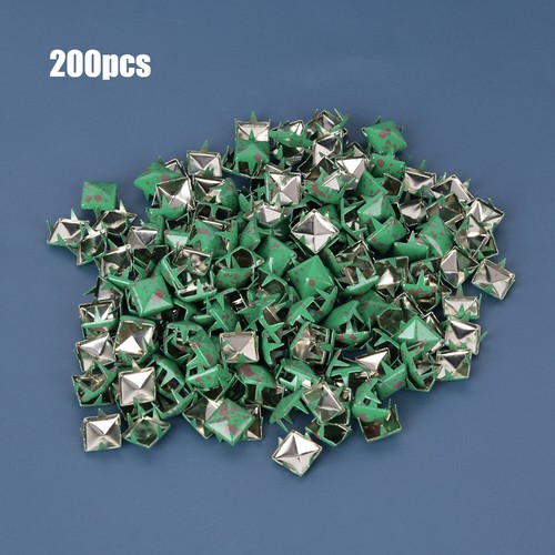 200pcs Square Rivets Metal Studs DIY Shoes Bags Decorative Accessories QH1 - Picture 4 of 8