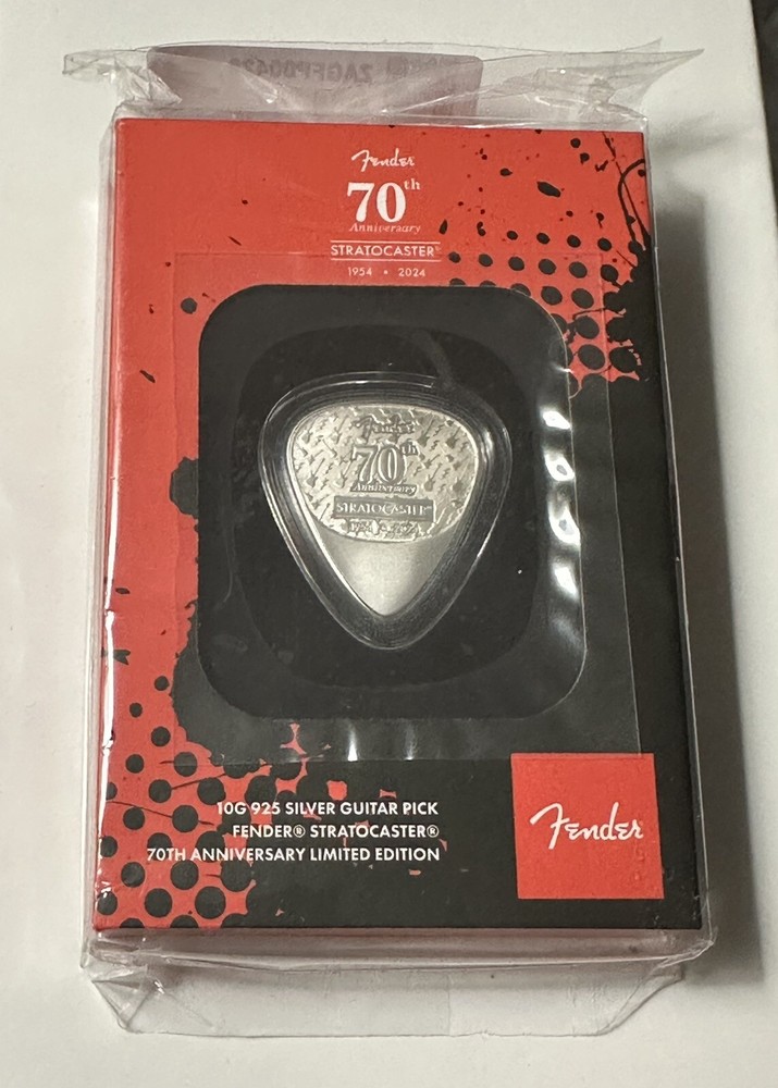 2024 PAMP Fender 70th Anniversary Stratocaster Guitar Pick 10g 925 Silver