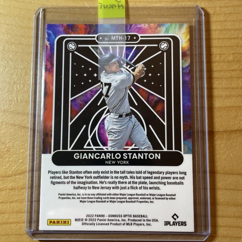 MISCUT 2022 Donruss Optic Mythical #MTH-17 Giancarlo Stanton - New York Yankees - Picture 2 of 2