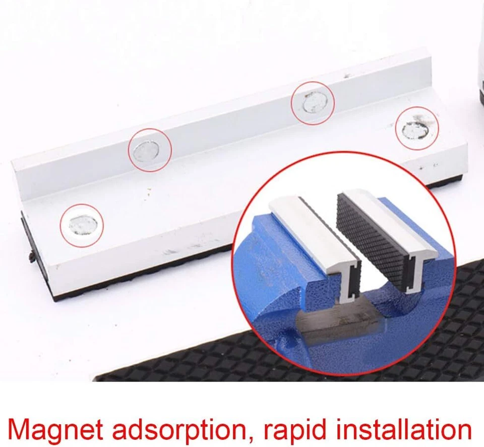 2Pcs Magnetic Soft Pad Jaws Rubber For Vise 3/4/5/6/8 inch Long Pad Bench Vice - image 2 of 4