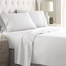 1000TC-1200TC Egyptian Cotton Bedding Collection Select Item White Solid