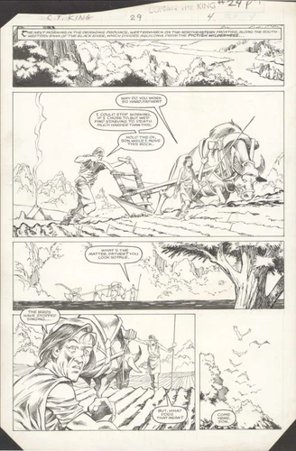 MARC SILVESTRI 1985 CONAN THE KING #29 ORIGINAL ART PAGE 1/3 SPLASH MARVEL COMIC