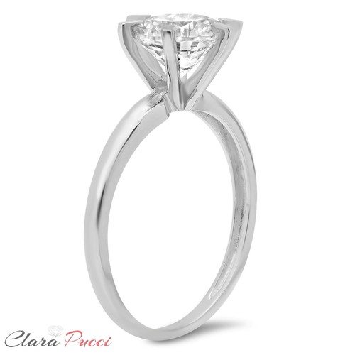 0.5 tcw Round Cut Bridal Anniversary Ring for Women, 14K White Gold Clear - Picture 10 of 11