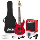 LyxPro Left Handed 30” Electric Guitar & Electric Guitar Accessories - Red