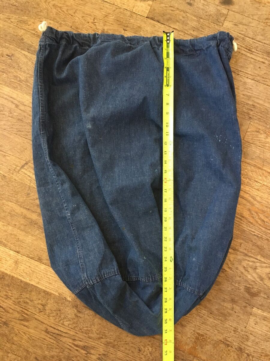 Vtg 40s 50s WWII Dark Blue Indigo Denim US Navy USN Duffle Vtg 40s 50s WWII Dark Blue Indigo Denim US Navy USN Duffle