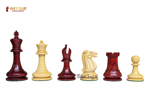 1849 Jaques Repro Staunton Chess Pieces Only Vintage 3.75" Boxwood/Budrose wood - Picture 4 of 11
