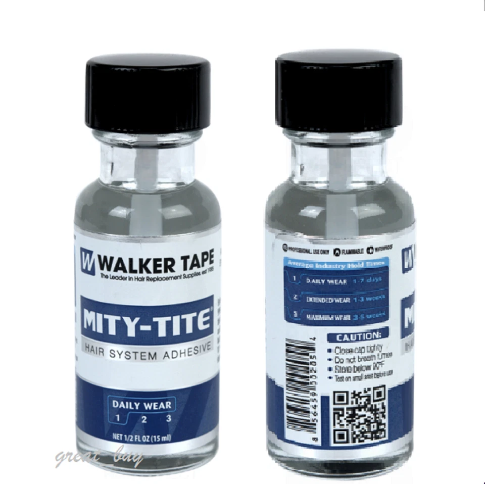 WALKER Mity-Tite 胶粘剂 _胶刷 1/2 盎司 _ 蕾丝假发 Toupe,头发系统。 — 第 3/3 张图片