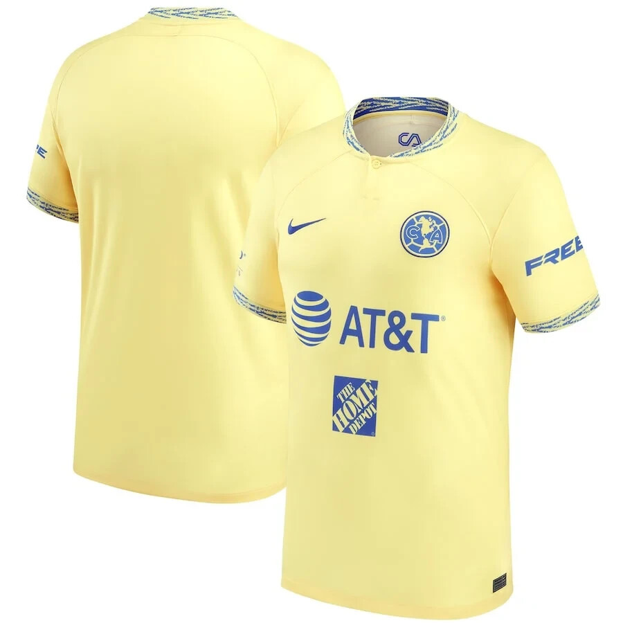 Club America Home 22/23 - Football Soccer - Yellow - 2XL (Run Small) Slim