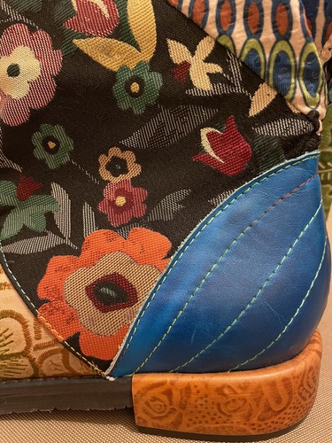 Women’s Bohemian Boots, Made In Brazil, Leather/Fabric, Size 39, US 7,Never Worn - Picture 5 of 5