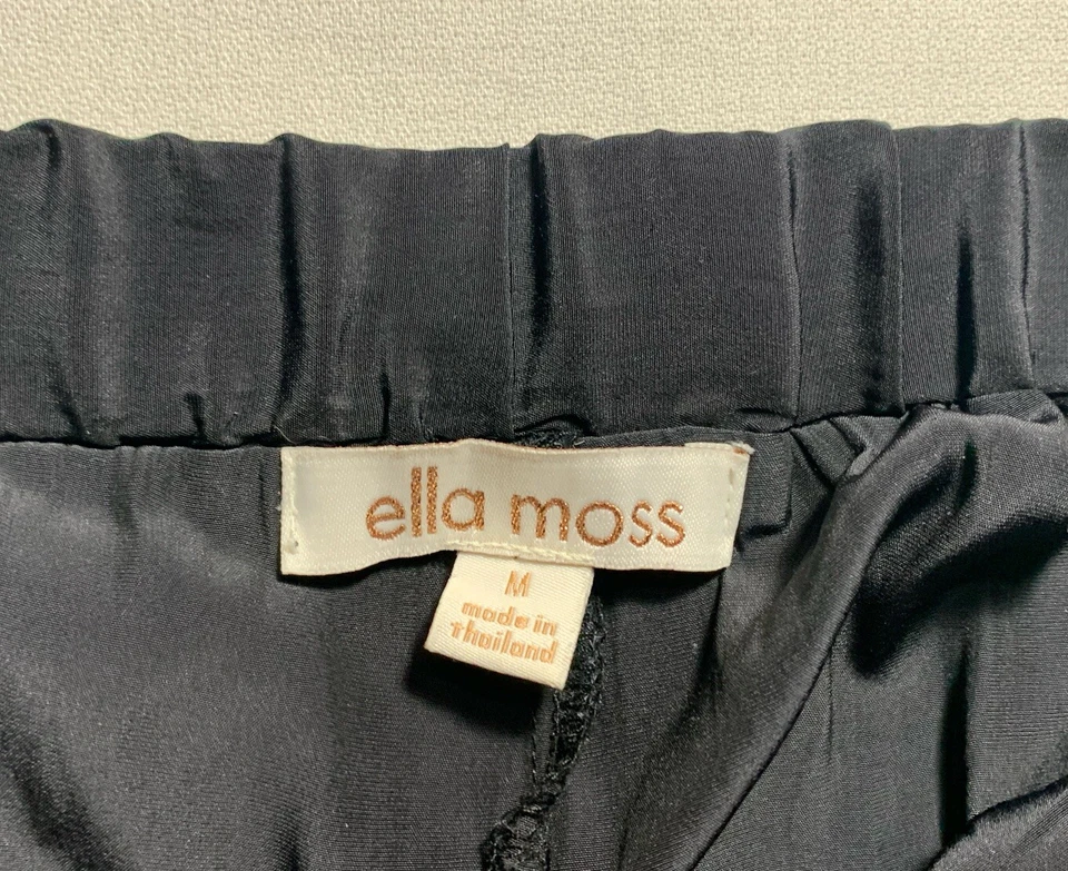 Ella Moss Talla M Negra Frente Abierto Transparente Falda Larga con Debajo Pantalones Cortos Foto 2 de 4