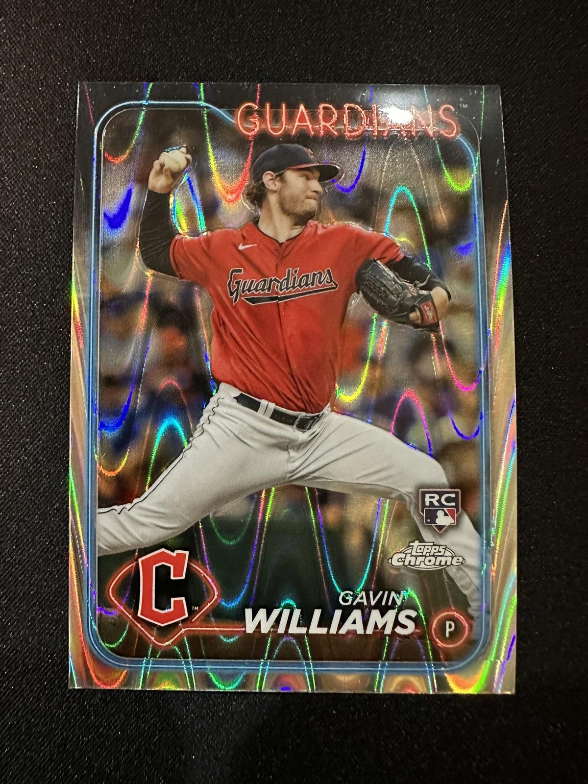 2024 Topps Chrome #15 Gavin Williams Raywave Refractor Guardians RC Rookie Card