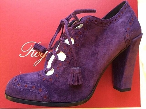 ROGER VIVIER - GORGEOUS PURPLE SEUDE LACE UP SHOES - SZ 36 - Picture 3 of 10