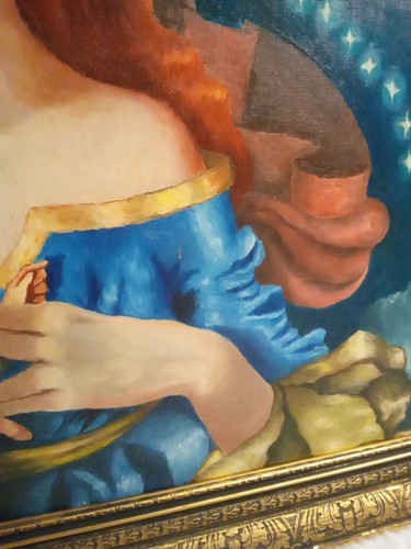 Madonna/Mother And Child Framed Custom Painting On Art Board By Robyn Hood 1960s - Picture 9 of 24