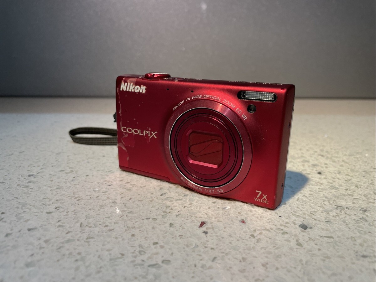 Nikon COOLPIX S6100 Gloss Red 7x Zoom 16MP Digital Camera | eBay UK
