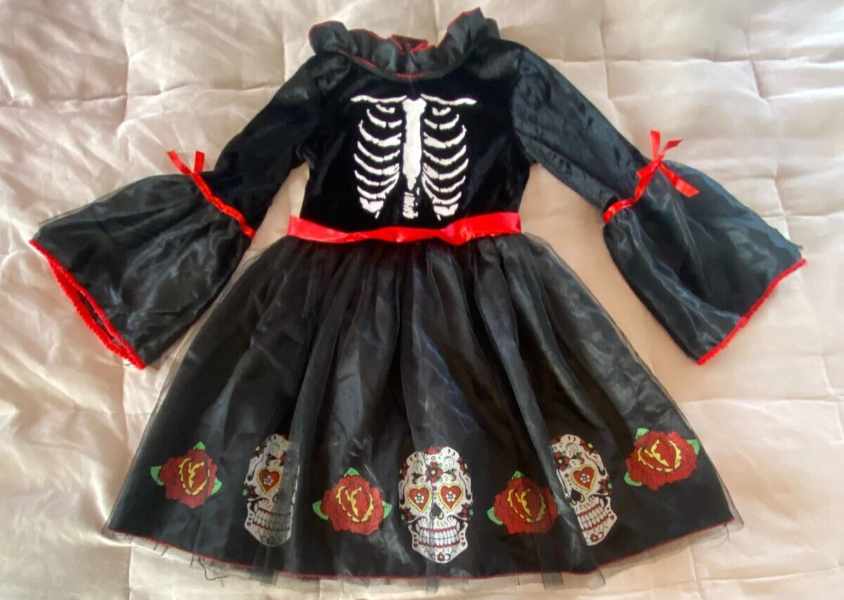 Disfraz Catrina Vestido Largo Talla 7-9 Años Disfraz Catrina Vestido Largo Talla 7-9 Años