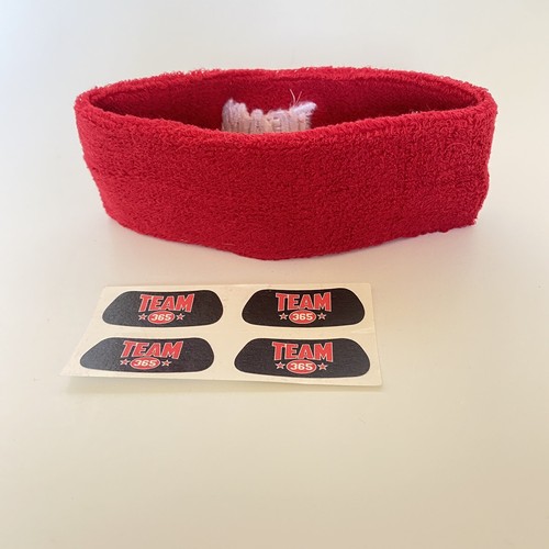 Team 365 Red Headband Golf Gym Hair Band Sweatband One Size Unisex New - Picture 2 of 3