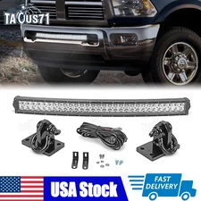 180W Bumper 32" Curved LED Light Bar For Ram 2500/3500/4500 + Tow hook + Wiring