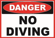 DANGER NO DIVING  OSHA Decal   Free Shipping