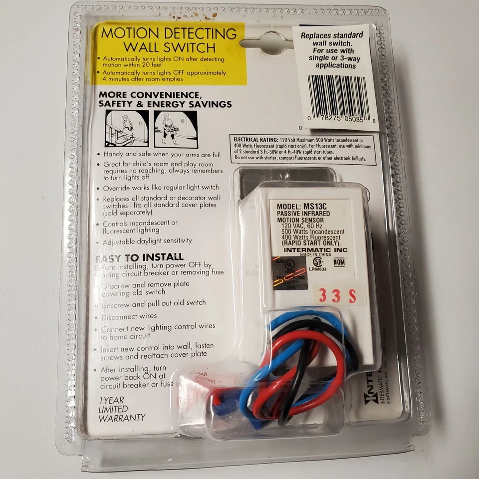 New Intermatic Motion Detector Sensor Hands Free Control Automatic Lights Switch - Image 3 of 4