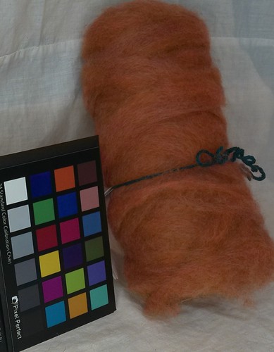 Romney Orange red wool roving spinning weaving felting fiber arts - Picture 3 of 3