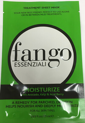 Borghese Fango Essenziali Sheet Mask AVOCADO, KELP 0.83oz.+ free FACE BRUSH