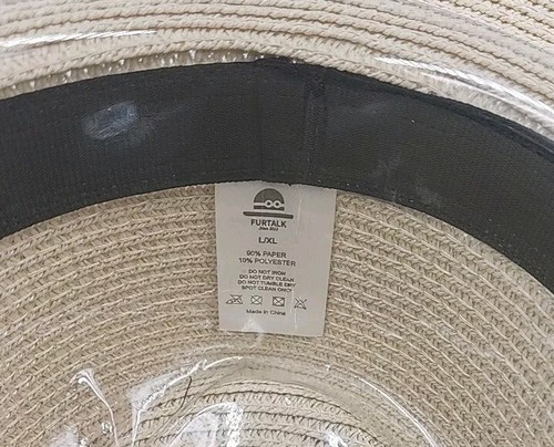 furtalk beach sun straw hat Wide Brim Leather Trim With Buckle - Picture 6 of 6