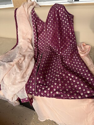 lulus burgundy lace dress Maroon Embroidered Art Silk Semi Stitched Anarkali Suit main image 1