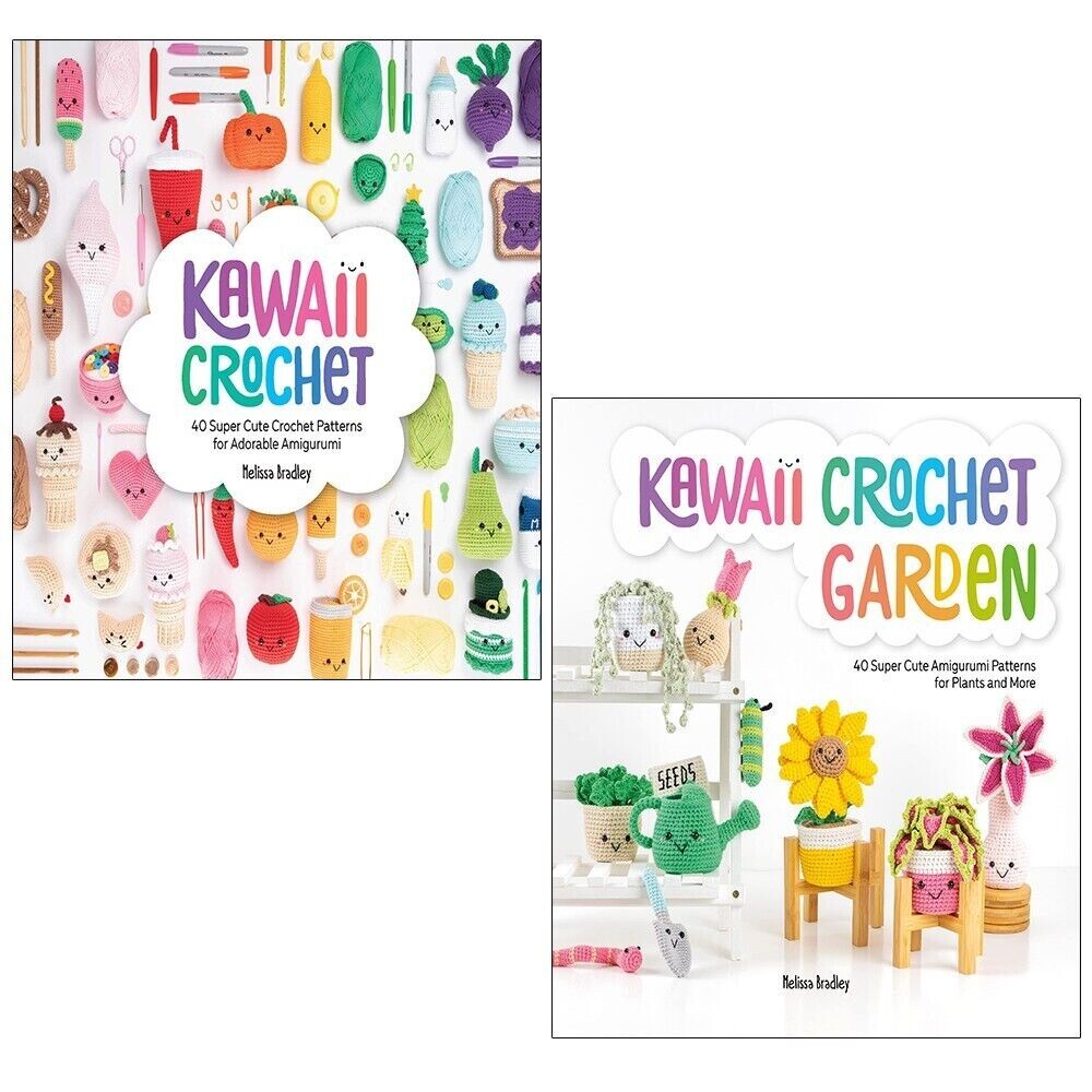 Melissa Bradley Collection 2 Books Set Kawaii Crochet Garden Paperback NEW