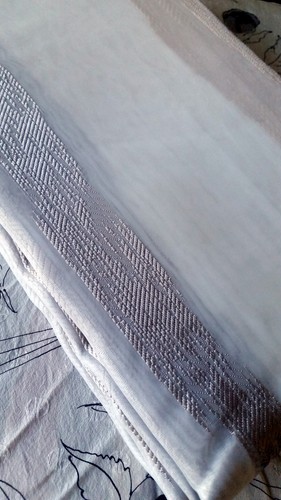 Barrington 108-Inch Window Curtain Panel in Sheer Burnout Stripes Tan Taupe Gray - Picture 2 of 8