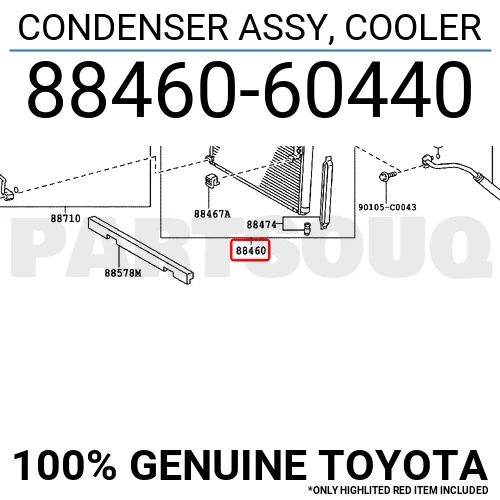 8846060440 Genuine Toyota CONDENSER ASSY, COOLER 88460-60440 | eBay MST インテーク エスクード 1.4ターボ