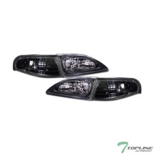Topline For 1994-1998 Ford Mustang Blk Housing Headlights Signal Corner Lamps K2 Topline For 1994-1998 Ford Mustang Blk Housing Headlights Signal Corner Lamps K2